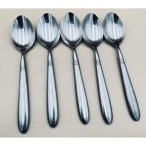 5 Hampton Silversmiths AMARE Stainless Steel Oval Soup Spoons